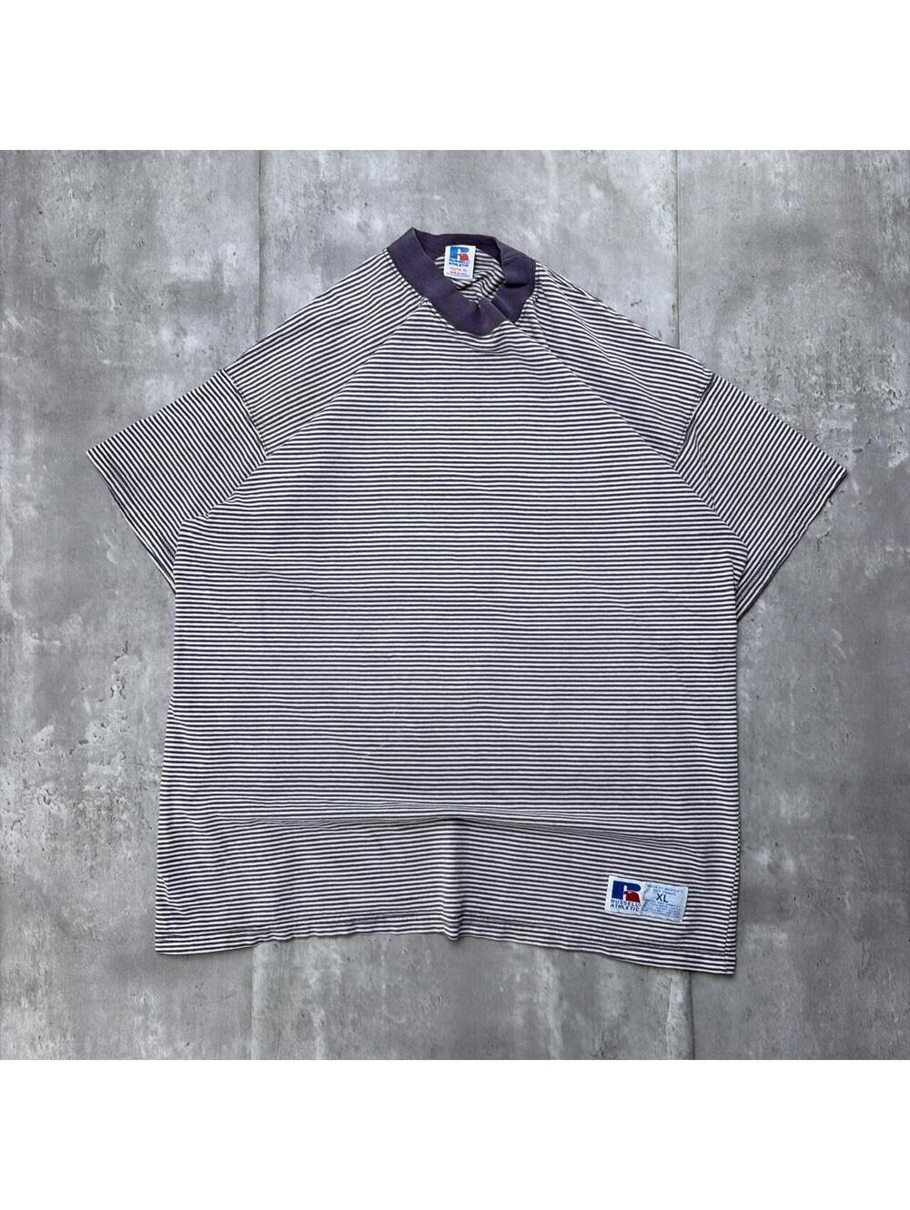Vintage 90’s Purple Russell Athletic Striped Skater T-Shirt